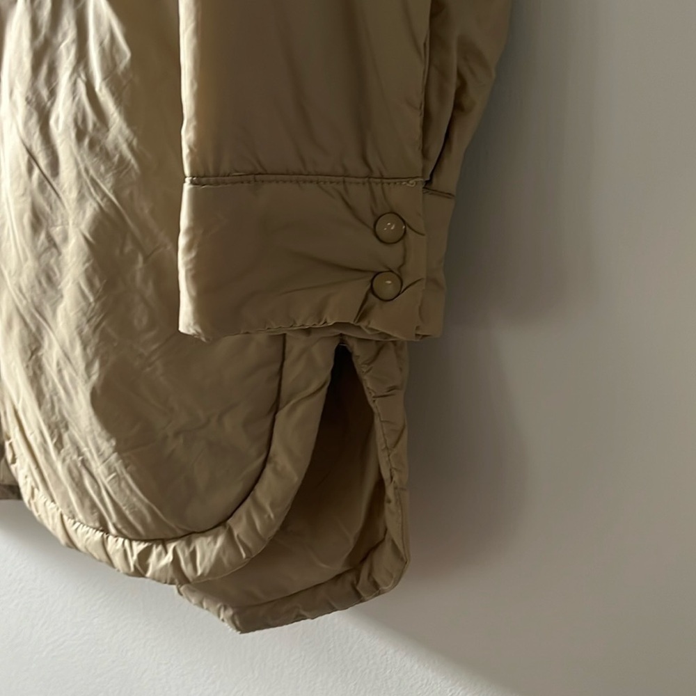 Zara quilted water repellent oversized jacket Overshirt Beige Sz XS 4341/739 - Picture 5 of 16